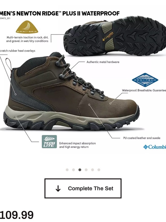 Columbia Newton Ridge Plus II Hiking Boots Men 13 Waterproof Brown Trail Outdoor main image 5